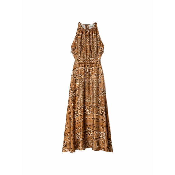 砂子ロ レディース 衣裳 トップス Maxi bandana-print dress Brown