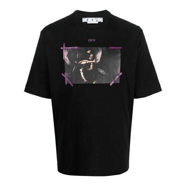 象牙色 メンズ ティーシャツ トップス Graphic print cottno t-shirt -