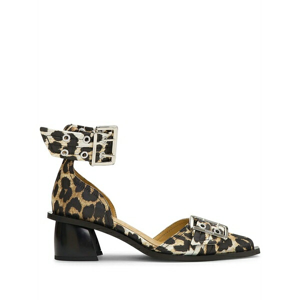 ガニー レディース パンプス シューズ Leopard-print buckle-strap heeled pumps Brown