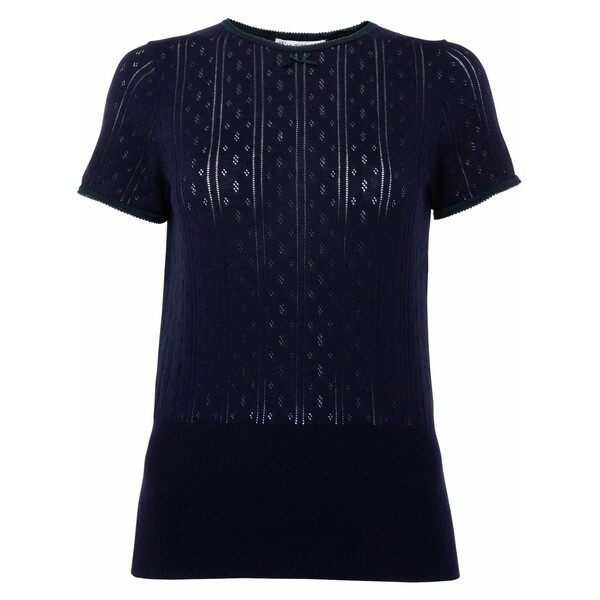 J.W.アンダーソン レディース ティーシャツ トップス Logo-embroidered pointelle top Blue