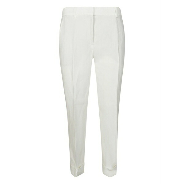 インコテックス レディース 心地好いズボン下 ボトムス Cuffed-ankles trousers White