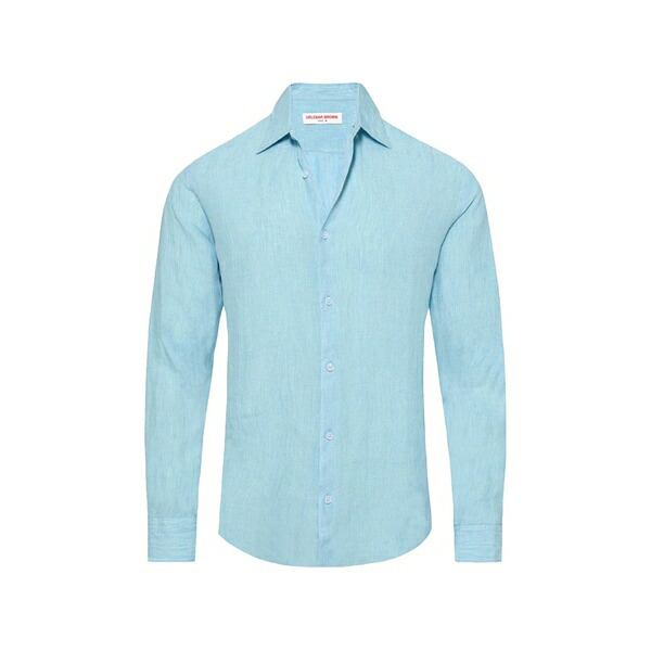 オールバー ブラウン メンズ シャツ トップス Giles shirt Blue|asty