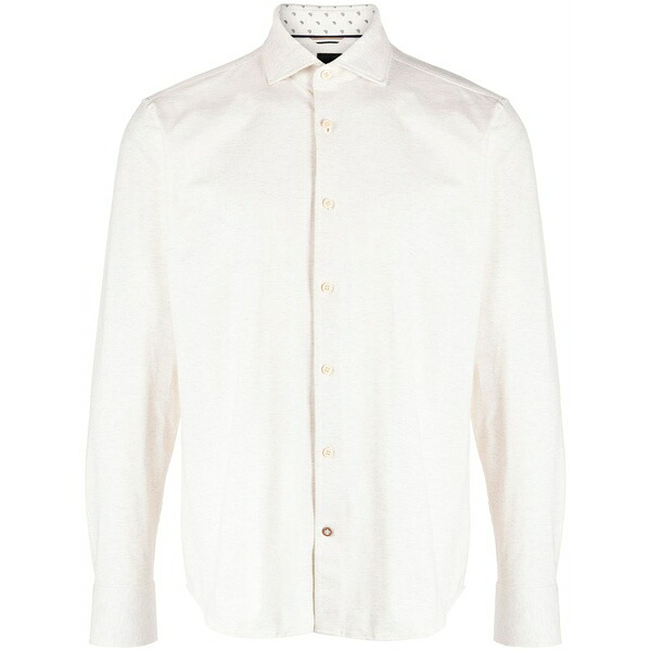 雇い主 メンズ ティーシャツ トップス Stretch-cotton twill shirt Neutrals