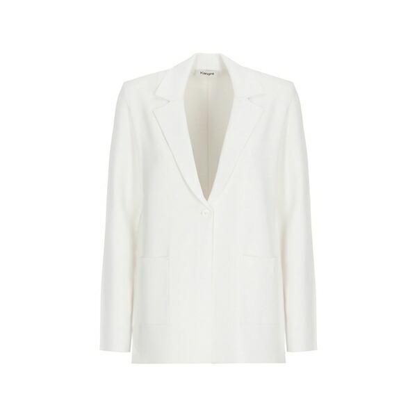 カングラ  レディース 上衣＆上衣 アウター Single-breasted notched-lapel blazer White
