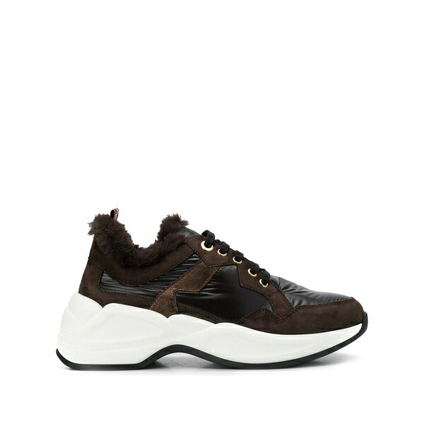 トスカブルー? レディース スニーカー シューズ Faux fur low top sneakers Brown