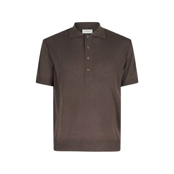 パウロペコラ メンズ スポーツシャツ トップス Short-sleeved polo shirt Brown