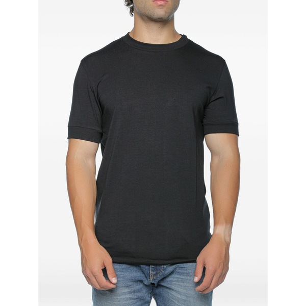 素っ気ない唐きび メンズ ティーシャツ トップス Anton ribbed-cuff t-shirt Black
