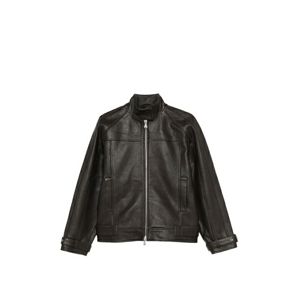 ウォン御手々赤いこと レディース 上衣＆上衣 アウター Linea leather jacket Brown