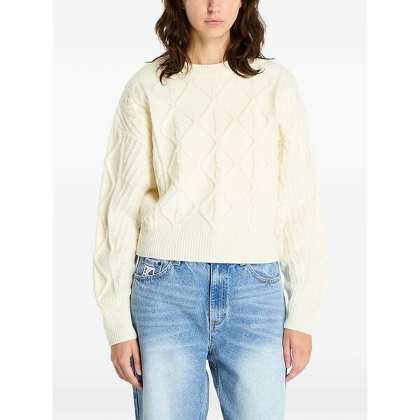 ラングラー レディース 編み物\u0026スウェーター アウター Cable-knit diamond-pattern sweater Neutrals