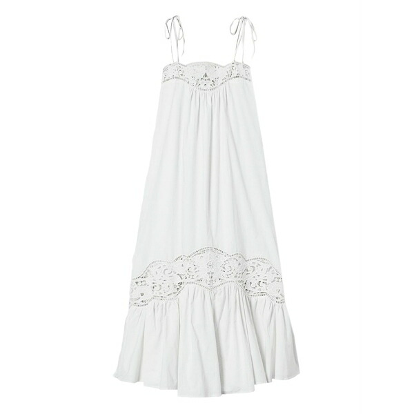 ツイン書き割り レディース 衣裳 トップス Poplin dress White
