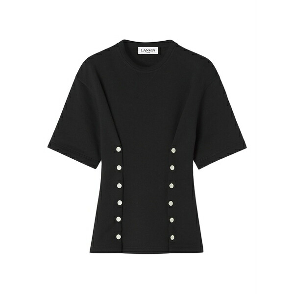 ランバン レディース プルオーバー トップス Button-detail fitted top Black