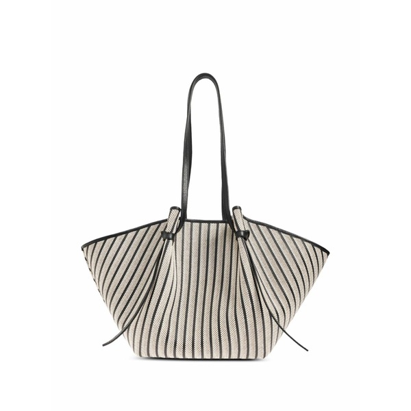 ユゼフィ レディース ショルダーバッグ 御徒面子 Large mochi striped woven shoulder bag Neutrals