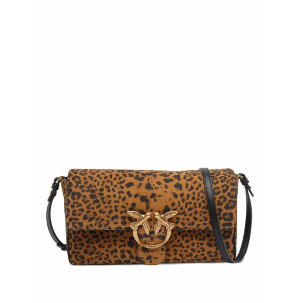 ピンコ レディース トートバッグ 御徒面子 Leopard-print tote bag Brown