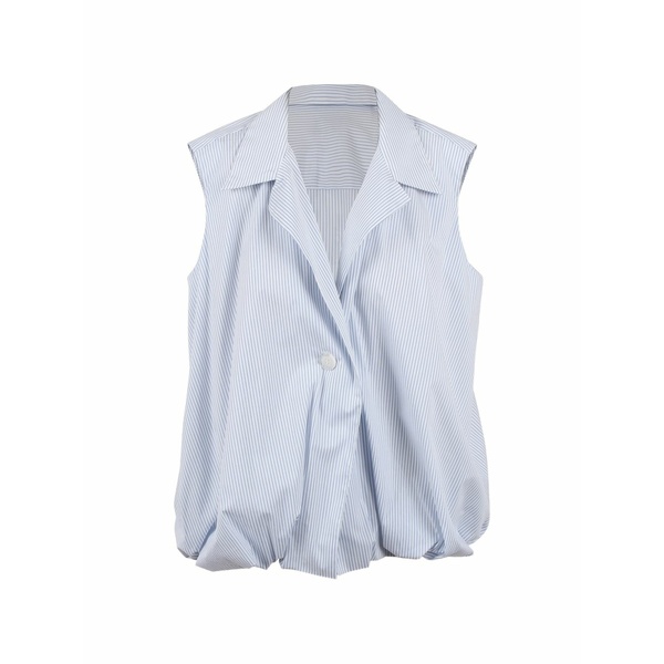 バロッサ レディース プルオーバー トップス Kyma striped bubble-hem top Blue