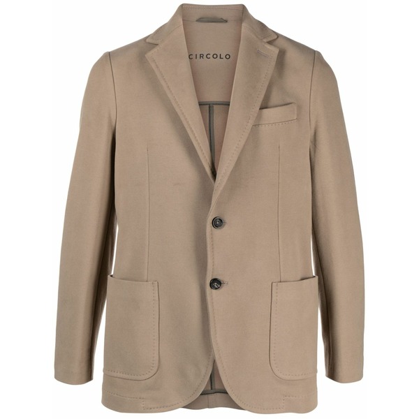 チルコロ1901 メンズ 上衣＆上衣 アウター Single-breasted cotton-blend jersey blazer Neutrals