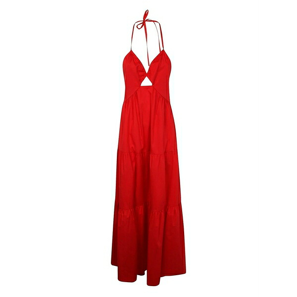 ツイン仕掛ける レディース 衣装 トップス Cut-out maxi dress Red