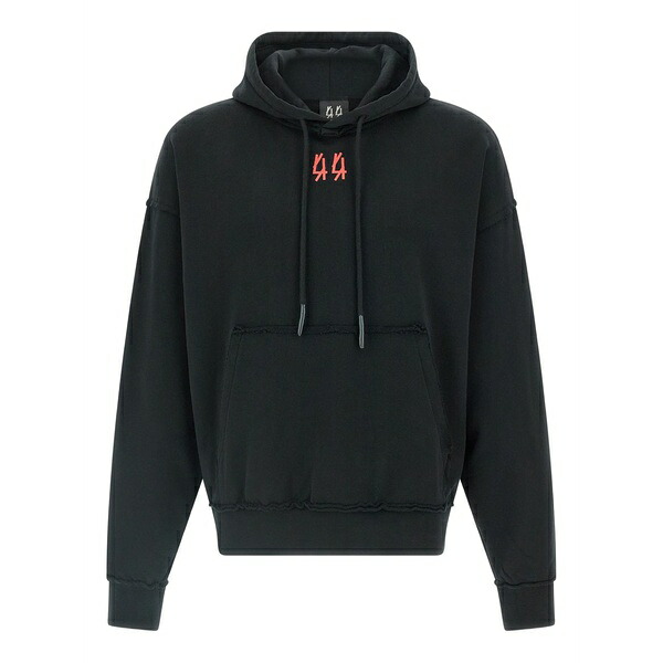フォーティーフォー・レーベル・グループ メンズ パーカー・スウェットシャツ アウター Logo-print hoodie Black