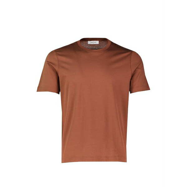 グランサッソ メンズ ティーシャツ トップス Crew-neck short-sleeve t-shirt Orange