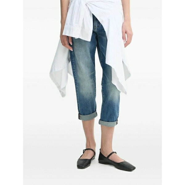 ジースター レディース ジーンズズボン下 ボトムス Rolled-cuff cropped jeans -