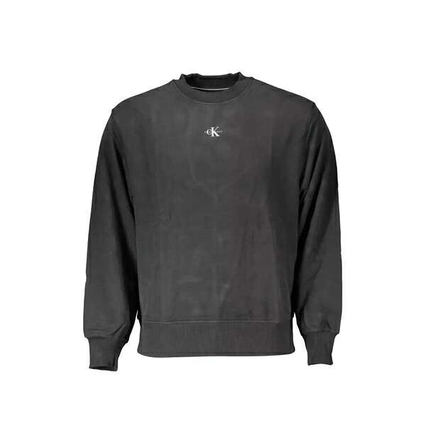 カルバンクライン メンズ パーカー・スウェットシャツ アウター Logo-print crew neck sweatshirt Black