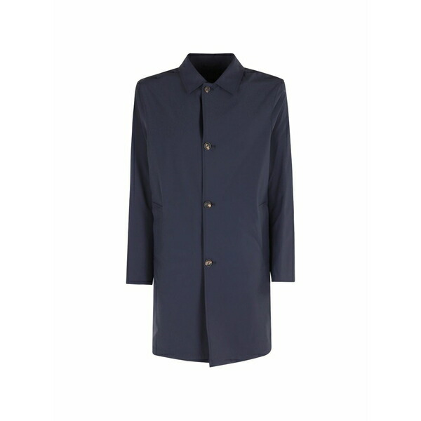 手当たり赤いこと メンズ 厚地の外套 アウター Buttoned coat Blue