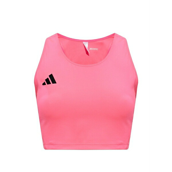 アディダス レディース カットソー トップス Adizero logo-print top Pink