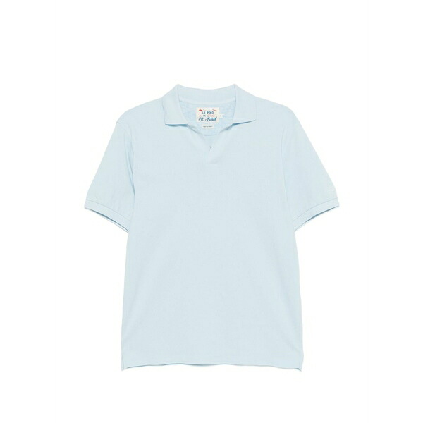 エムシーツーセイントバース メンズ スポーツシャツ トップス Charles v-neck logo-embroidered t-shirt Blue