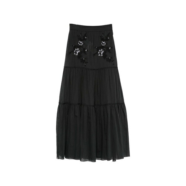 エルマンノ シェルヴィーノ レディース スコート ボトムス Elastic-waistband maxi skirt Black