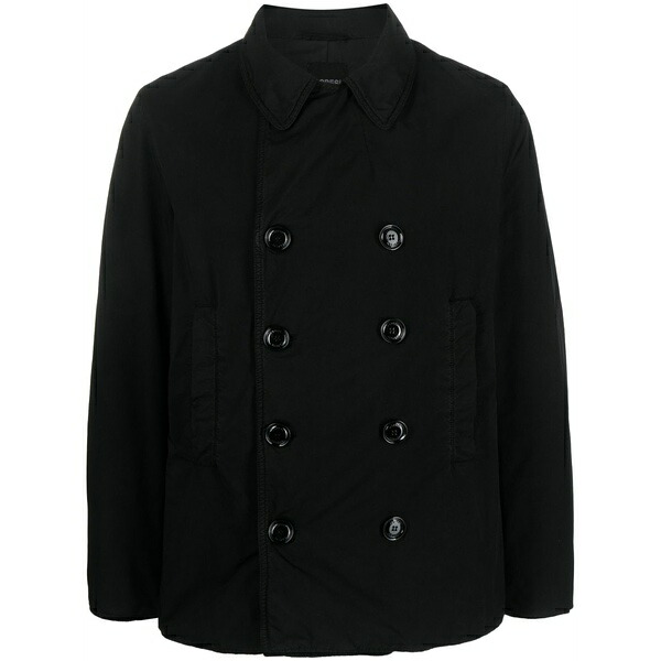 アスペジ メンズ 上衣＆上衣 アウター Double-breasted padded jacket Black