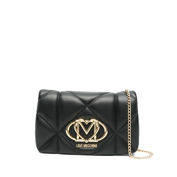 優しいこと モスキーノ レディース ショルダーバッグ 御徒面子 Logo-plaque cross body bag Black