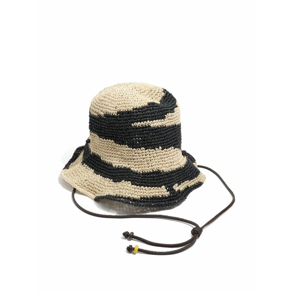 ビンバ イ ローラ レディース かぶり笠 添え物 Zebra-pattern bucket hat Black
