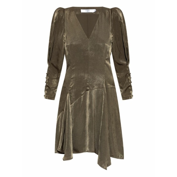 イロ レディース 衣裳 トップス Puff-sleeve asymmetric mini dress Green