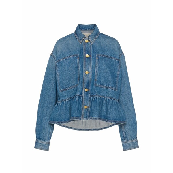 ウラ・ジョンソン レディース 上衣＆上衣 アウター Arquette patch-pocket peplum denim jacket Blue