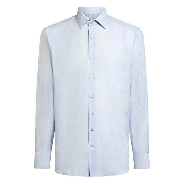 エトロ メンズ プルオーバー トップス Paisley-jacquard cotton shirt Blue