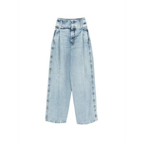 運動競技マックス レディース ジーンズズボン下 ボトムス Pleated jeans Blue