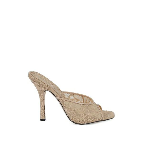 エルマンノ シェルヴィーノ レディース サンダル シューズ 110粍 lace-overlay open-toe heeled sandals Neutrals