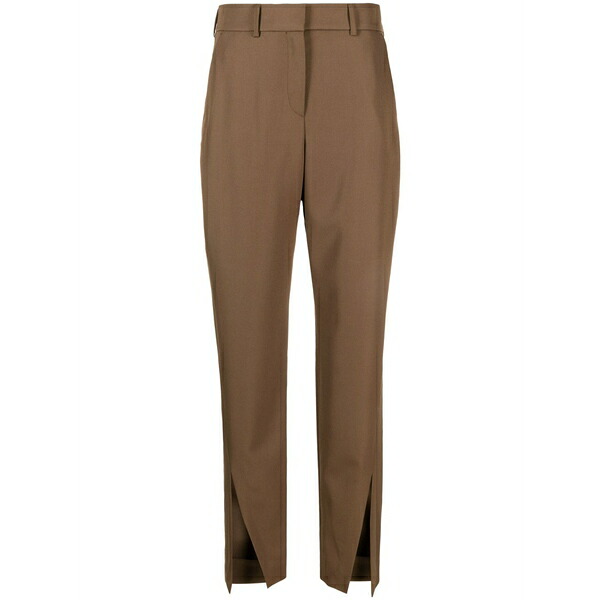 バルマン レディース 心地よいズボン下 ボトムス Slit-detail wool trousers Brown
