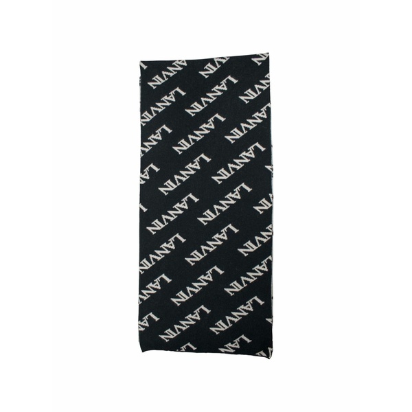 ランバン メンズ えり巻き・袈裟・えり巻き 付属物 Logo-print scarf Black