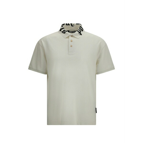 パーム・エンジェルス メンズ スポーツシャツ トップス Logo-collar cotton polo shirt Neutrals