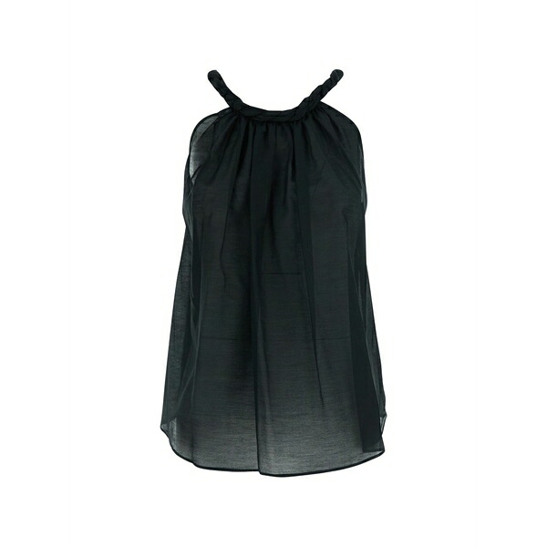 セミクチュール レディース プルオーバー トップス Braided-neck gathered top Black