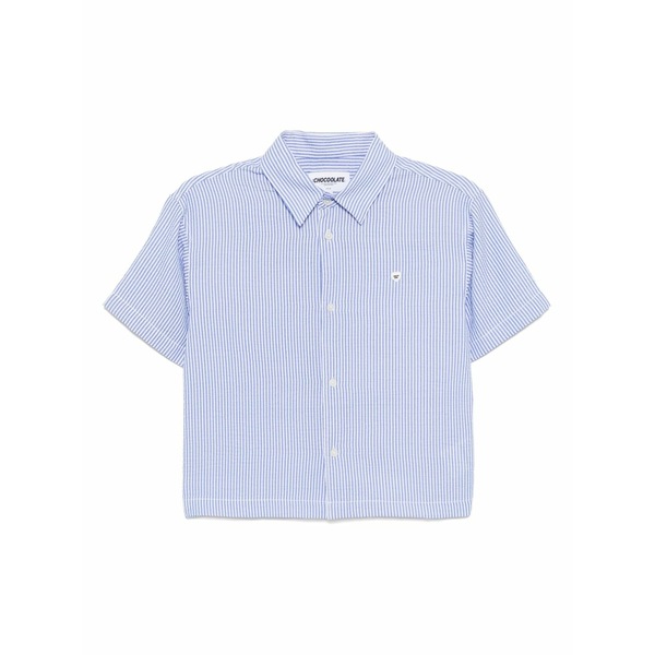 黒茶 レディース プルオーバー トップス Striped shirt Blue