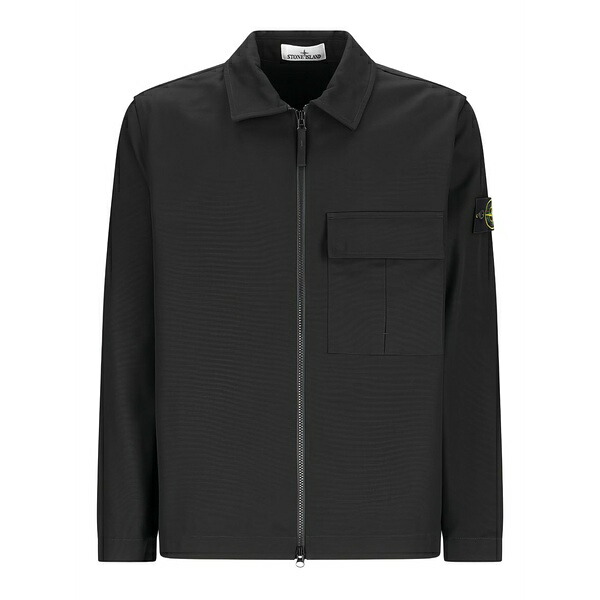 ストーンアイランド メンズ 上衣＆上衣 アウター Zip-fastening pocket shirt jacket Black