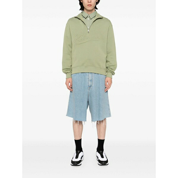 棲み家 狐狸 メンズ パーカー・スウェットシャツ アウター Half-zip sweatshirt Green