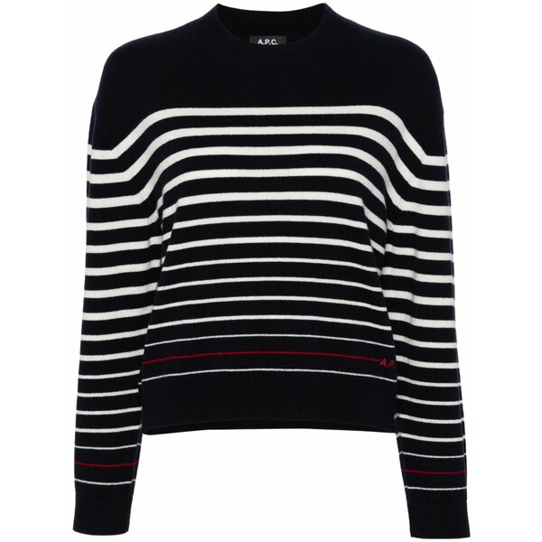 アーペーセー レディース 編み物\u0026プルオーバー アウター Striped sweater Blue