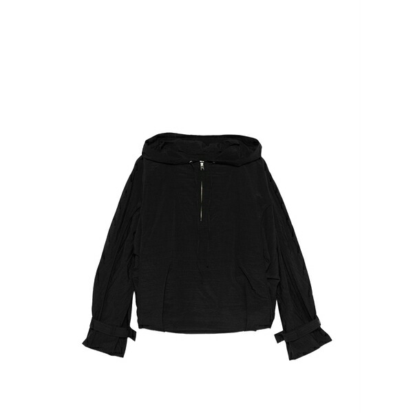 コー レディース 上衣＆上衣 アウター Hooded zip jacket Black