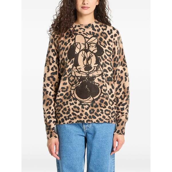 デジグアル レディース 編み物\u0026プルオーバー アウター X disney minnie mouse leopard-print  sweater Neutrals