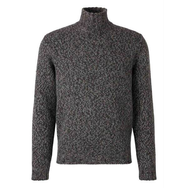 フェデーリ メンズ 編み物\u0026スウェーター アウター High-neck cotton sweater Grey