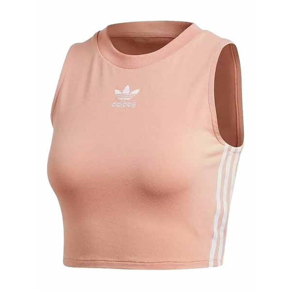アディダス レディース ティーシャツ トップス Round-neck cropped tank top Pink