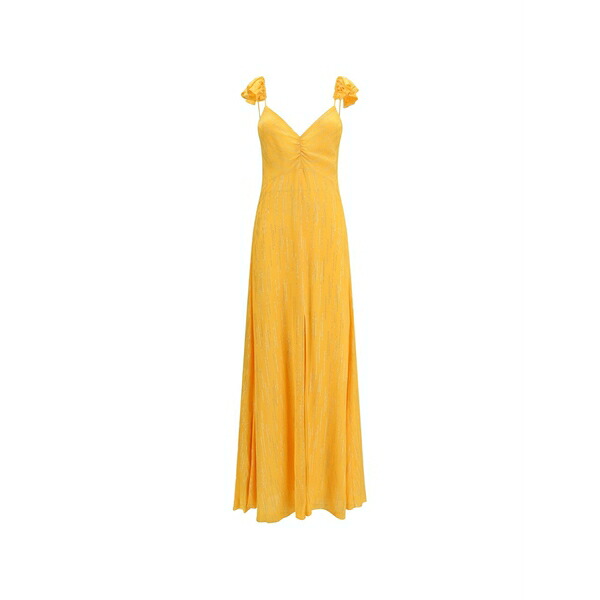 フォルテ フォルテ レディース ワンピース トップス Les fils d'argent jacquard maxi dress Yellow｜asty