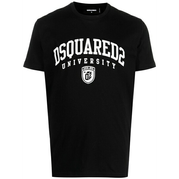 ディースクエアード メンズ ティーシャツ トップス University print short-sleeve t-shirt Black